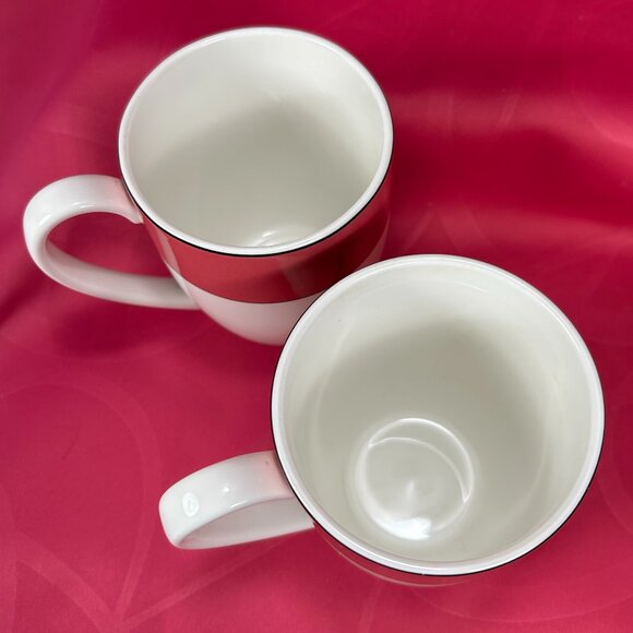 pair of Kate Spade x Lenox Rutherford Circle Pink coffee mugs - Picture 3 of 5